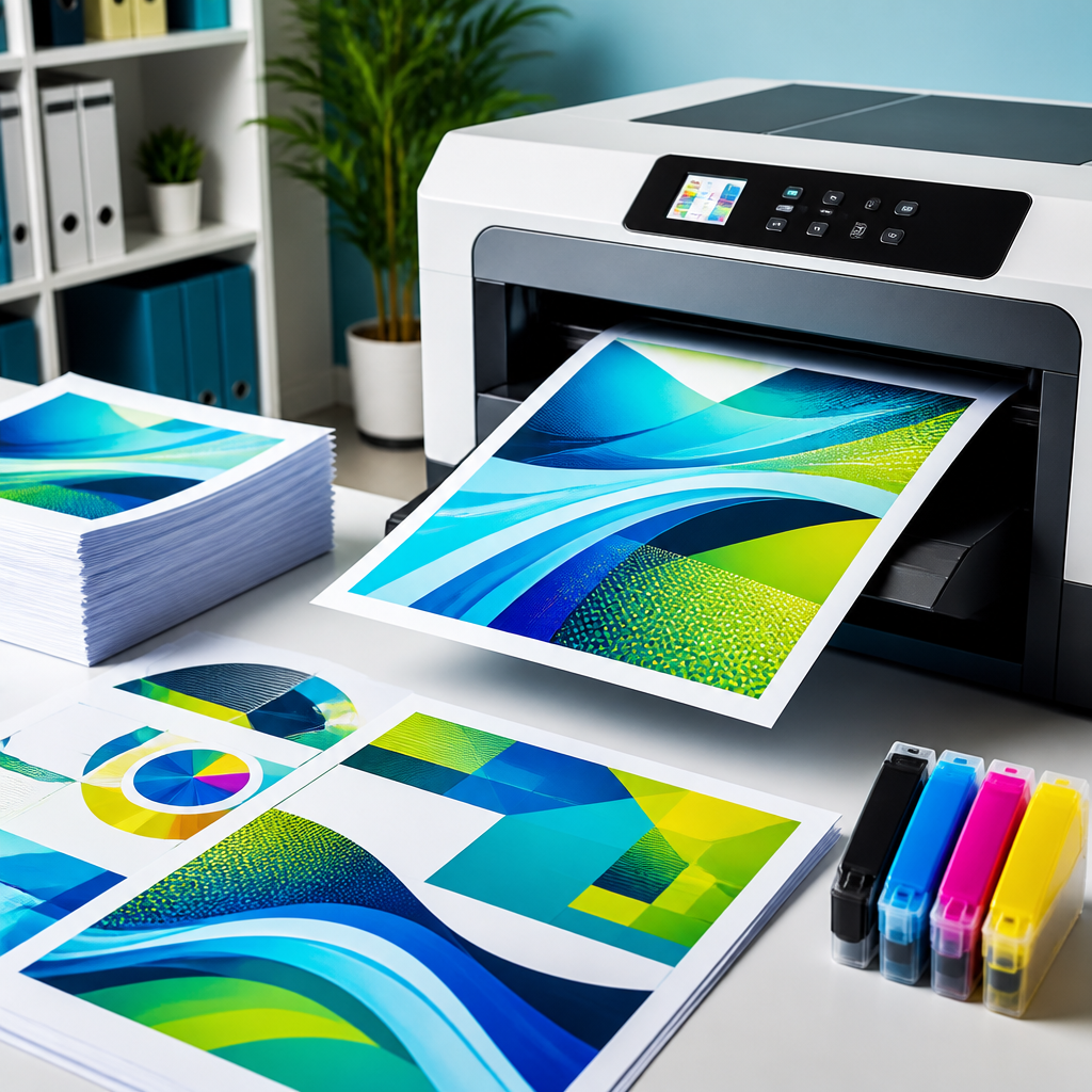 Colour printer preparing polished print materials
