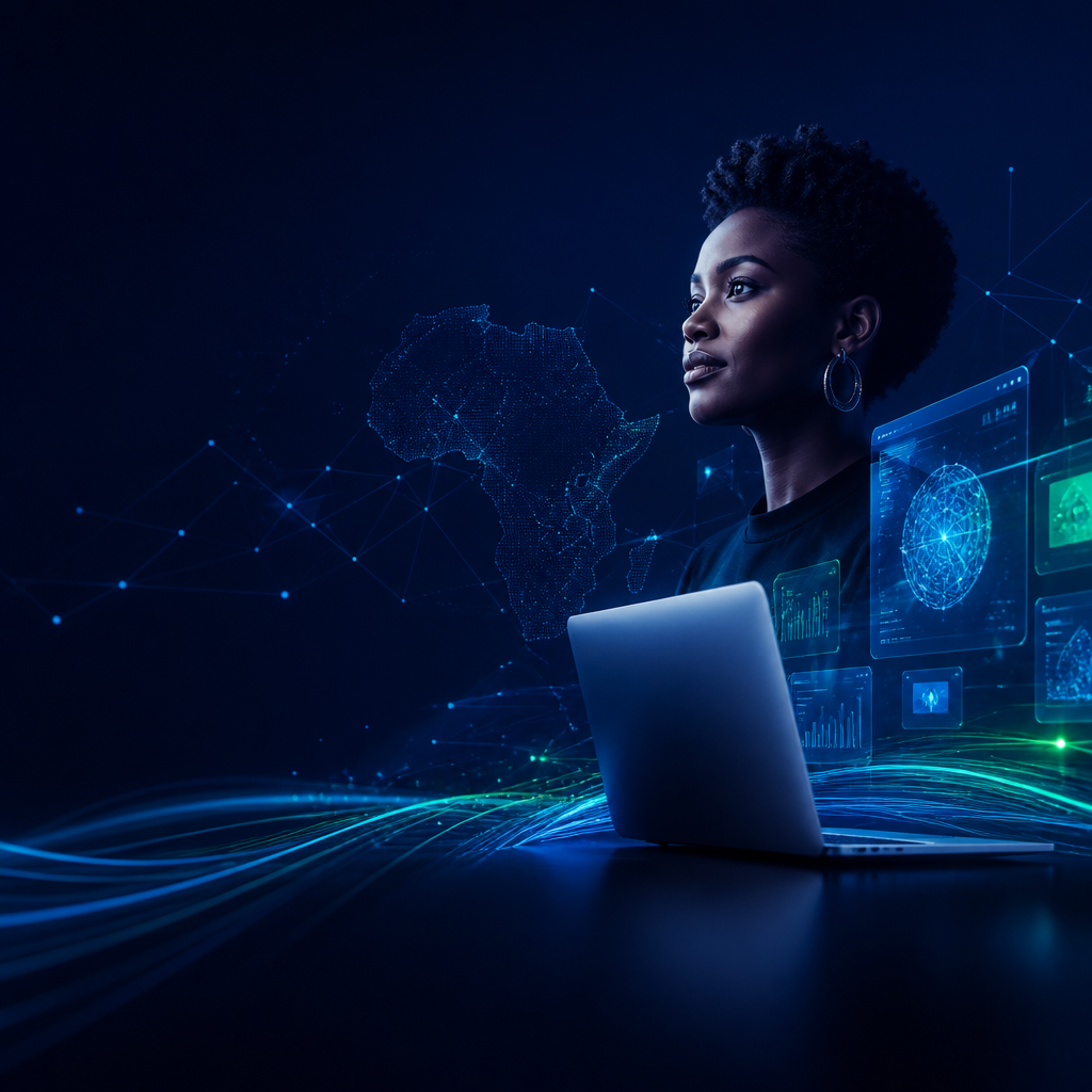 Learner working with connected digital tools